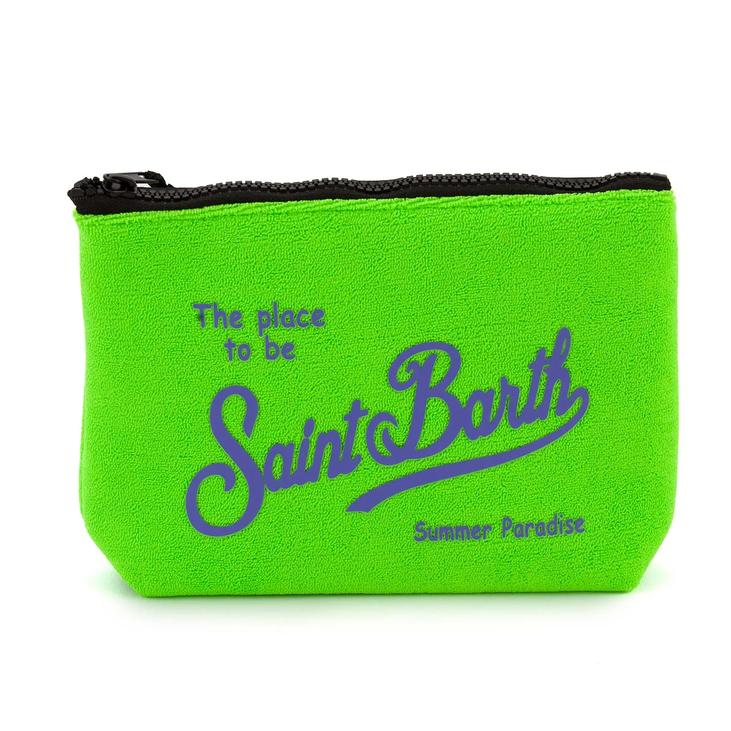 Pochette Aline Sponge Verde Fluo Con Loghi Viola