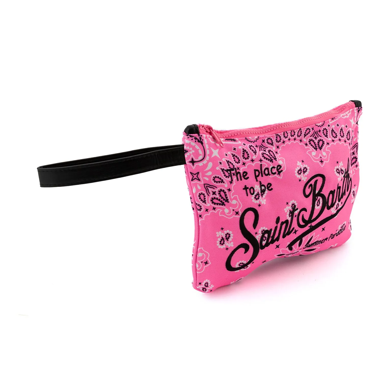 Pochette Parisienne Bandana Rosa Fluo E Nera