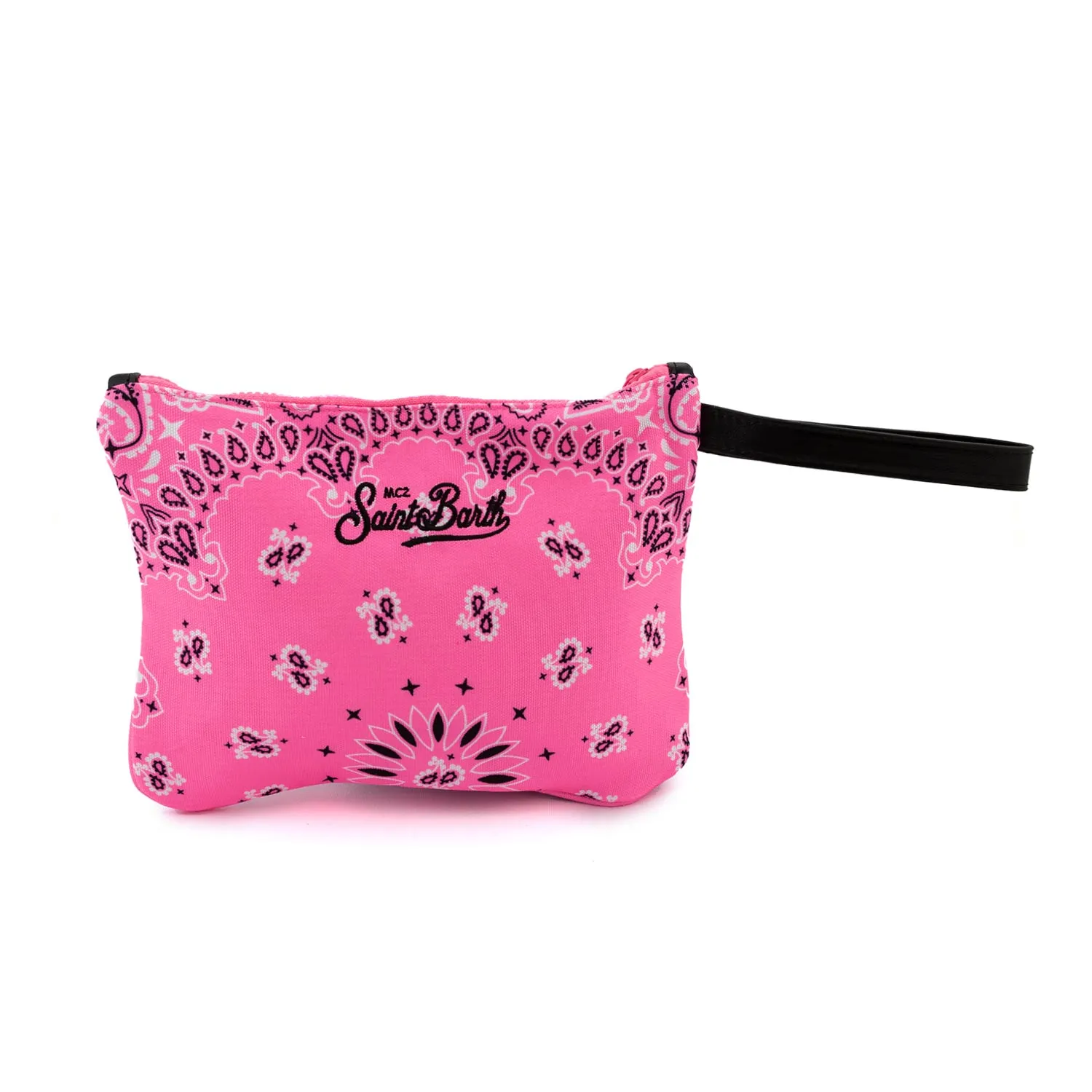 Pochette Parisienne Bandana Rosa Fluo E Nera