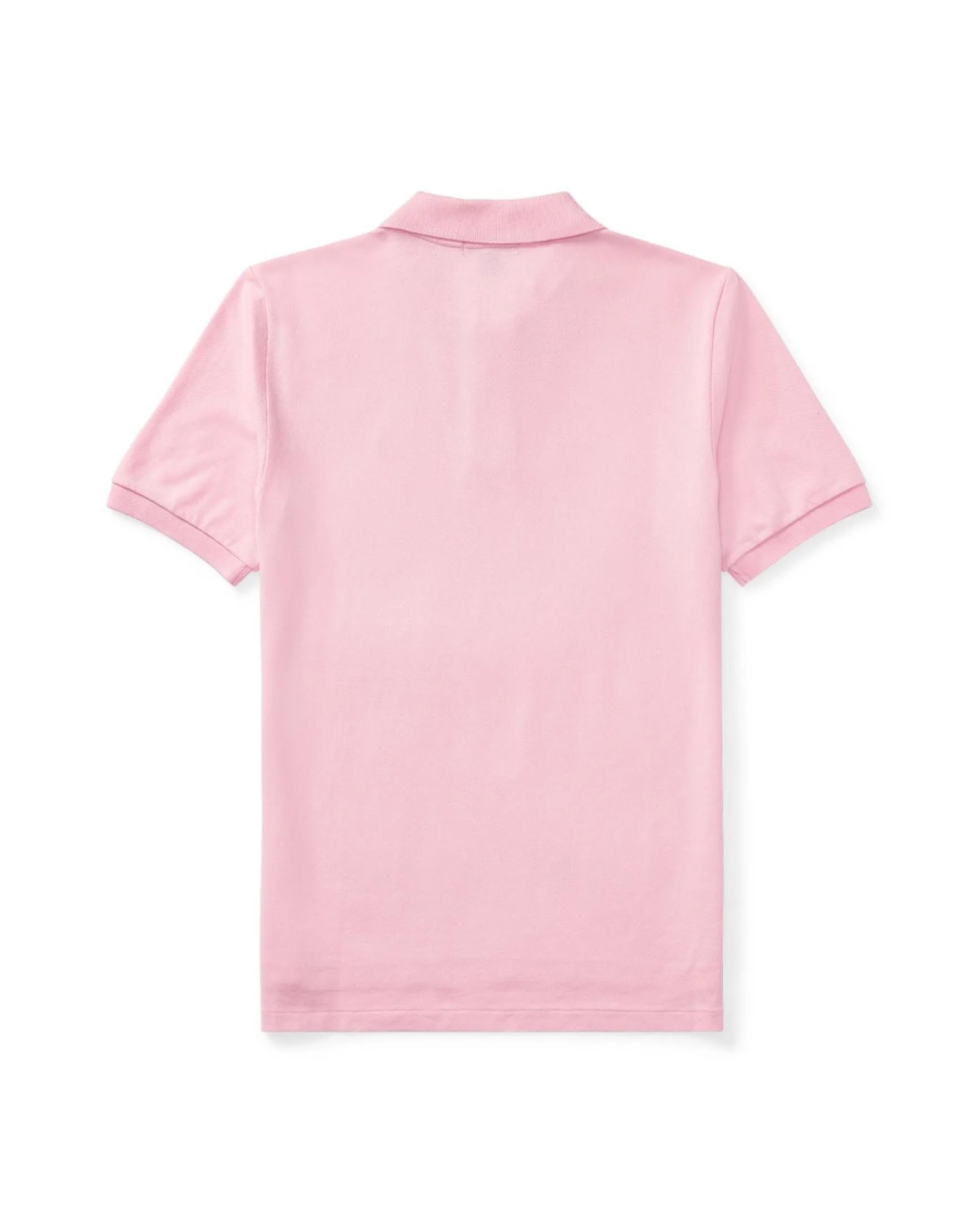 Polo rosa mezza manica in piquet di cotone con logo pony blu 2-7 anni