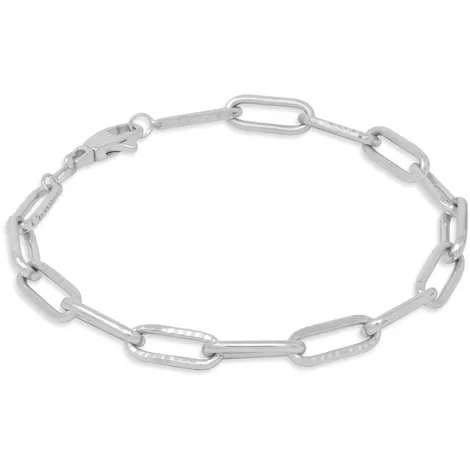 SARNIORO Bracciale a catena forzatina in oro bianco 9Kt 