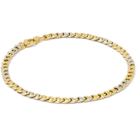 SARNIORO Bracciale da uomo a catena bicolore in oro 9Kt 