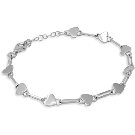 SARNIORO Bracciale in argento 925 a catena con cuori