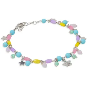 SARNIORO Bracciale in argento 925 con charms colorati