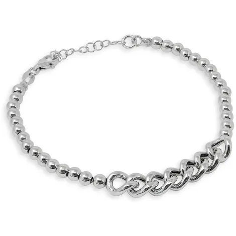 SARNIORO Bracciale in argento 925 con sfere e catena