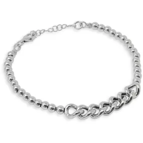 SARNIORO Bracciale in argento 925 con sfere e catena