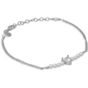 SARNIORO Bracciale in argento 925 cuore e perle centrali