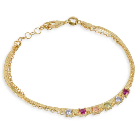 SARNIORO Bracciale multifilo in argento 925 gold con pietre