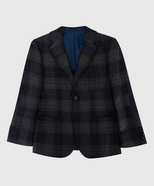 Stefano Ricci Blazer in lana a quadri per bambini Y1RSGD23T0W804