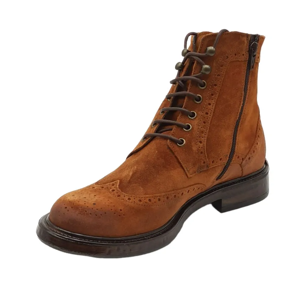 Stivaletto allacciato uomo 50160 BENSON Alpi perlair Cognac