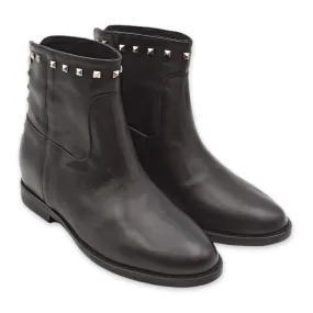 Stivaletto donna in pelle con borchie Once 10004/28 VIT NERO