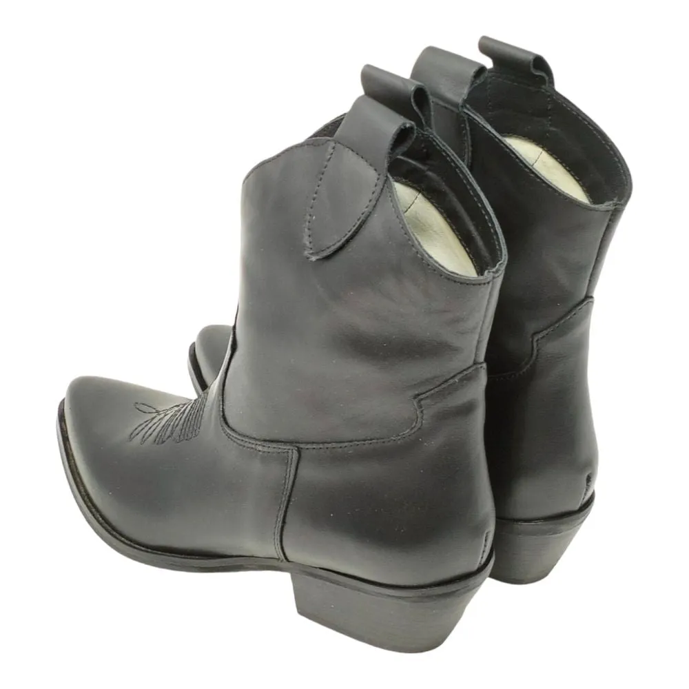 Stivaletto Texano donna pelle King of Hearts tex 20p nero