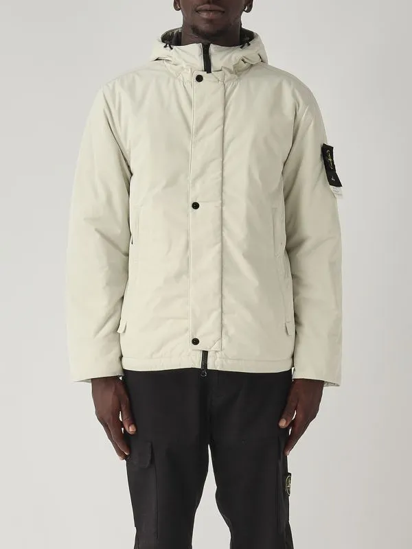 STONE ISLAND  Giubbotto uomo Stone Island in tessuto tecnico Avorio