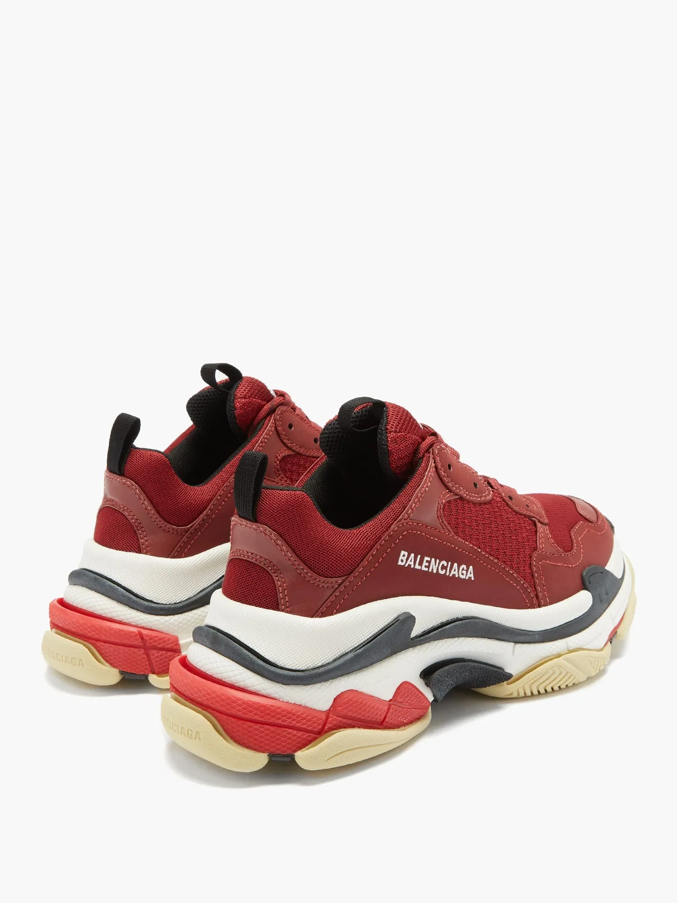 Triple S leather and mesh trainers