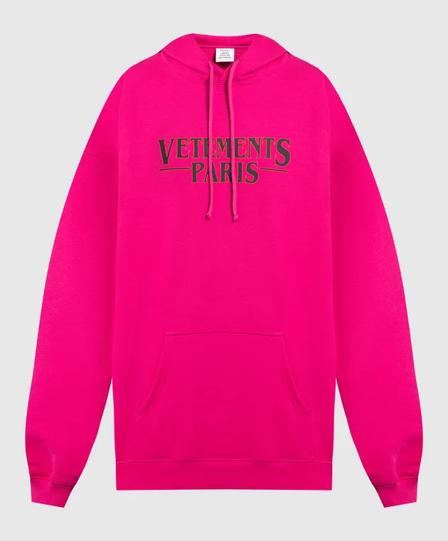 Vetements Felpa rosa con cappuccio con stampa logo UE54HD500H