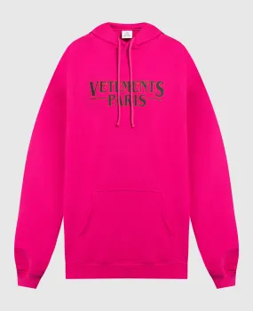 Vetements Felpa rosa con cappuccio con stampa logo UE54HD500H