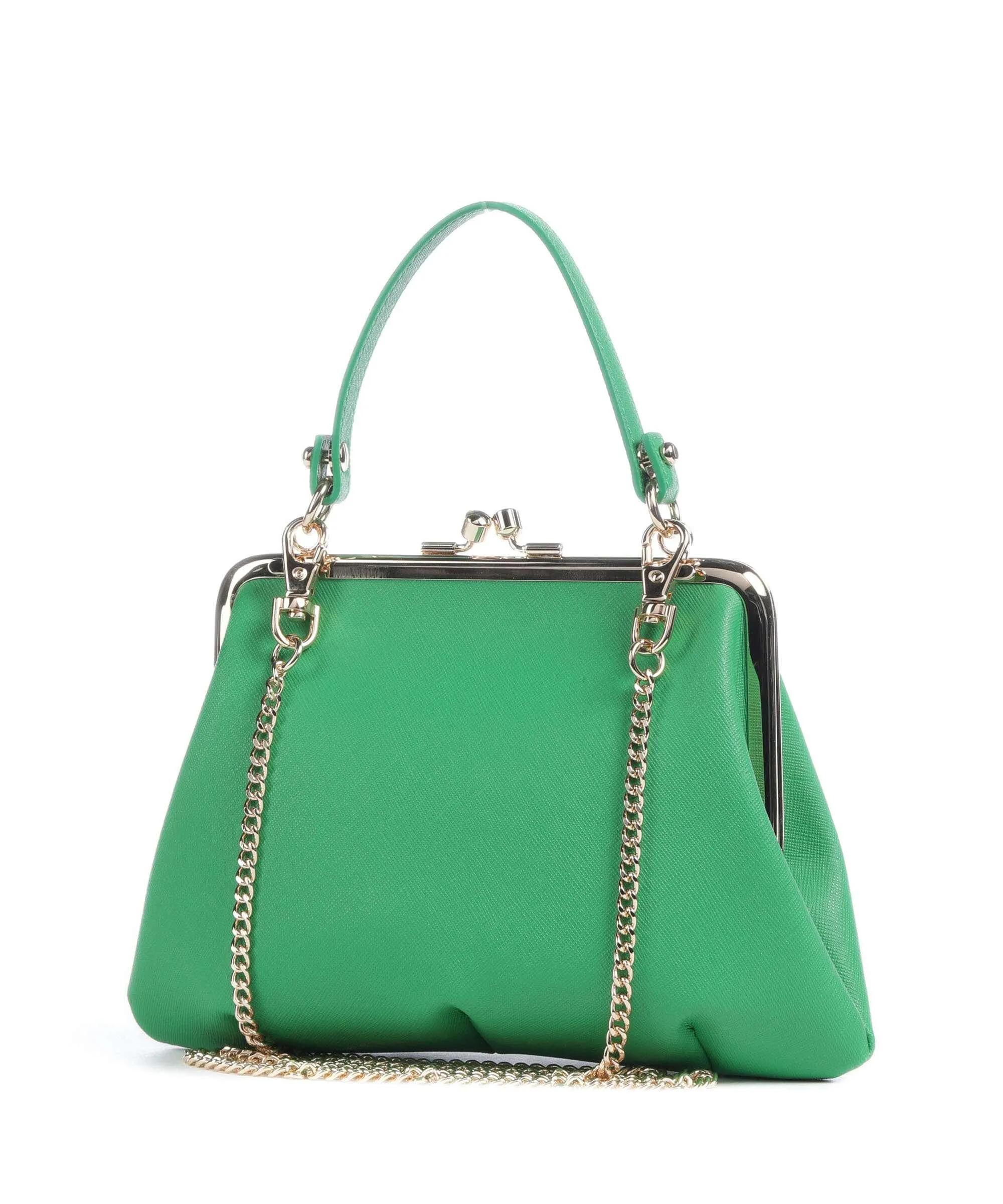  Vivienne Westwood Granny Saffiano Biogreen Frame Borsa a mano poliuretano riciclato verde  