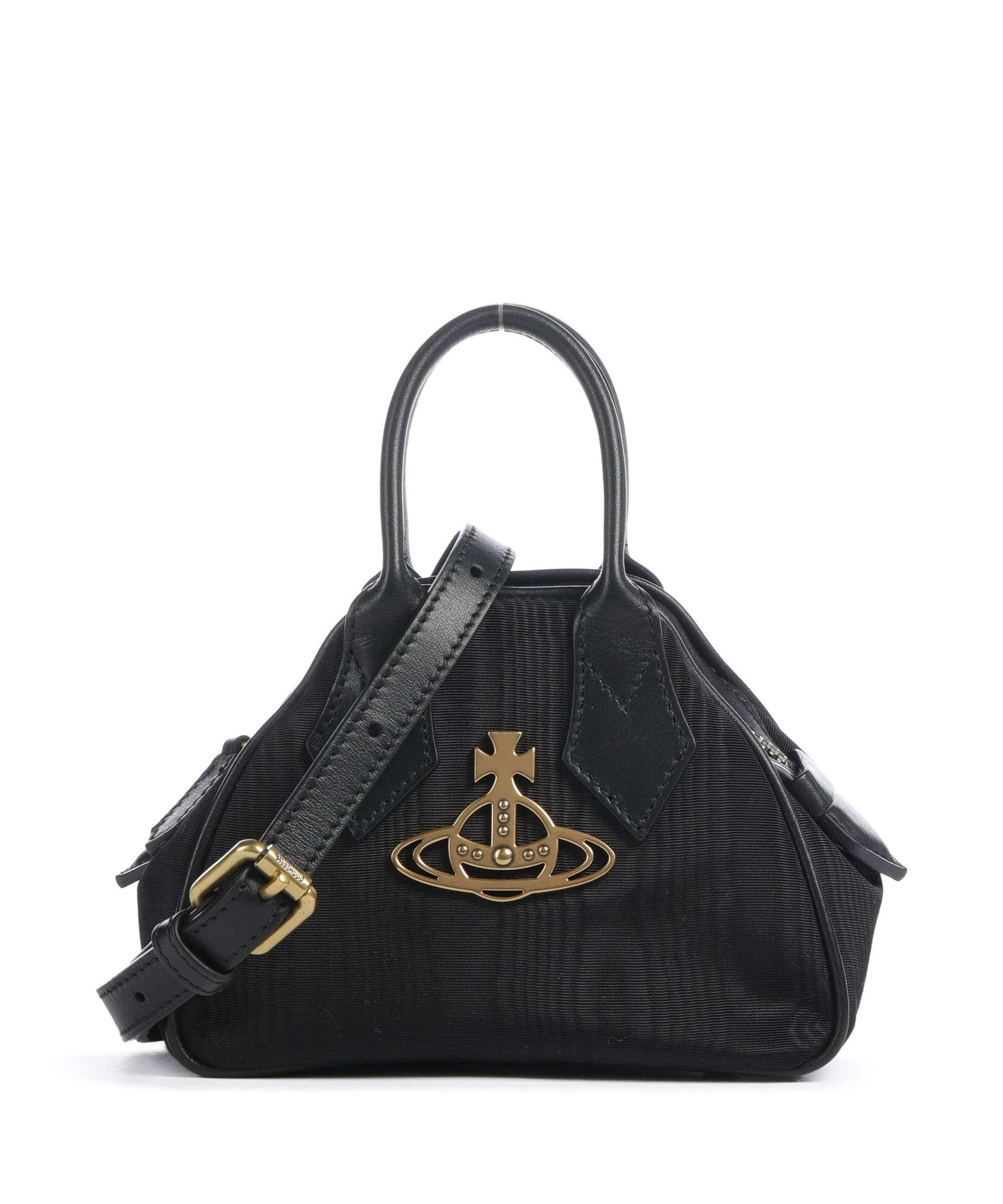  Vivienne Westwood Yasmine Moire Mini Borsa a tracolla tissu nero  