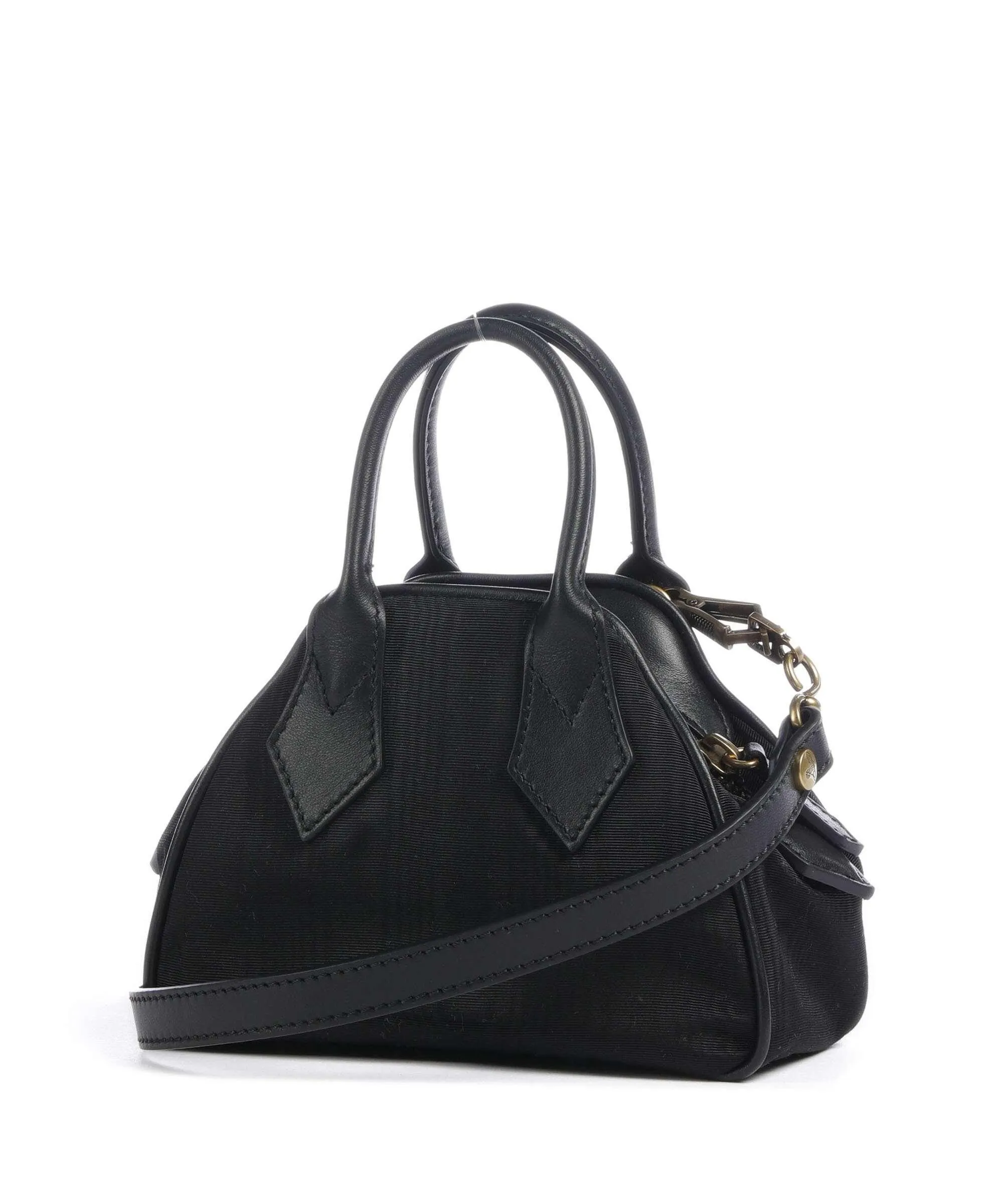  Vivienne Westwood Yasmine Moire Mini Borsa a tracolla tissu nero  